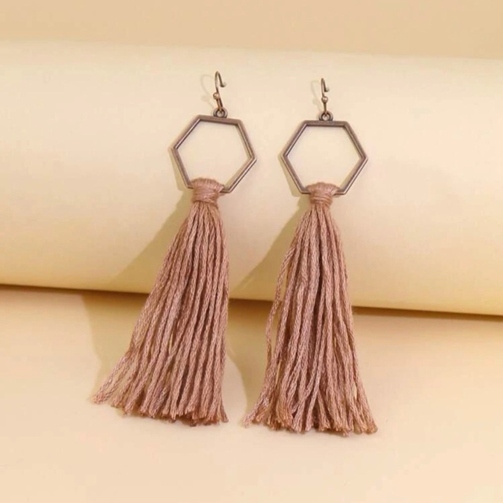 Bohemian Blush Tassel Earrings
